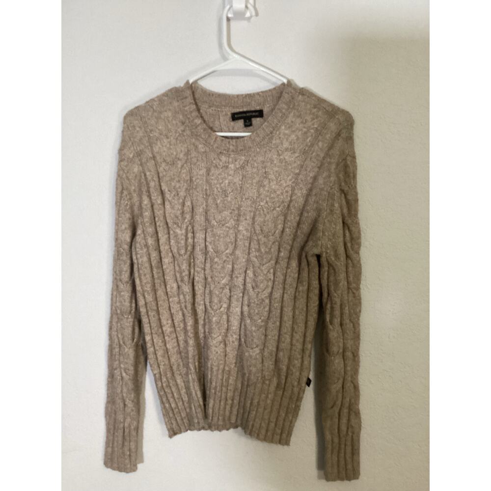 Banana Republic Sweater Women's Size Small Beige Aran Style Knit